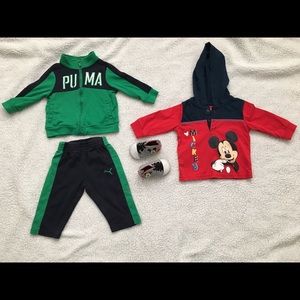 Puma sweater set and disney hoodie & shoes